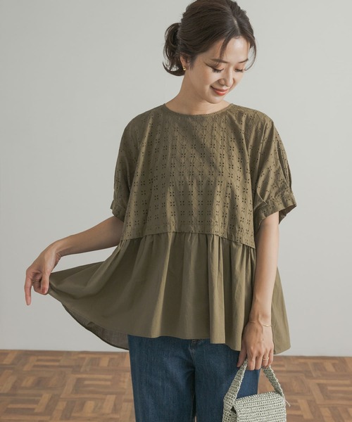 「URBAN RESEARCH DOORS」 半袖ブラウス MEDIUM ブラウン系その他 レディース