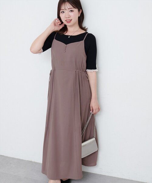 natural couture ワンピース 「canami」両サイドプリーツキャミ