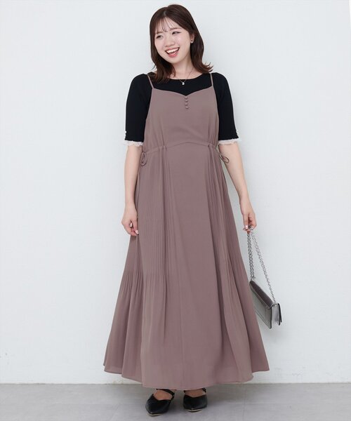 natural couture ワンピース 「canami」両サイドプリーツキャミ