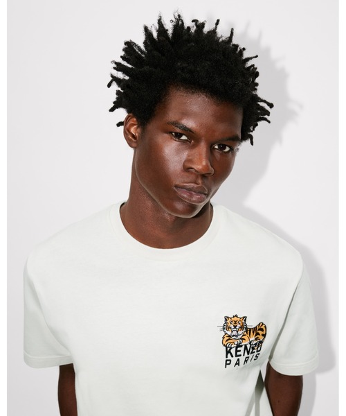 【VIP価格】KENZO コットン ハッピータイガー Tシャツ KENZO tシャツ 'KENZO Happy Tiger' エンブロイド コットン T