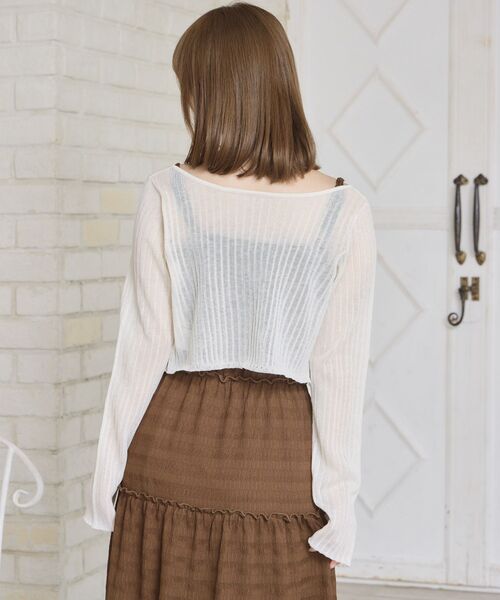 Emsexcite（エムズエキサイト） カーディガン リボン付きシアーNT