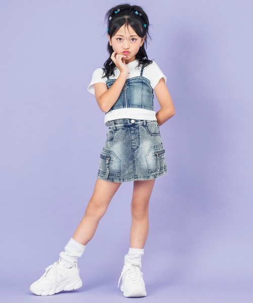 ANAP kids スカート サイドポケットデザインスカパン「ジュニア