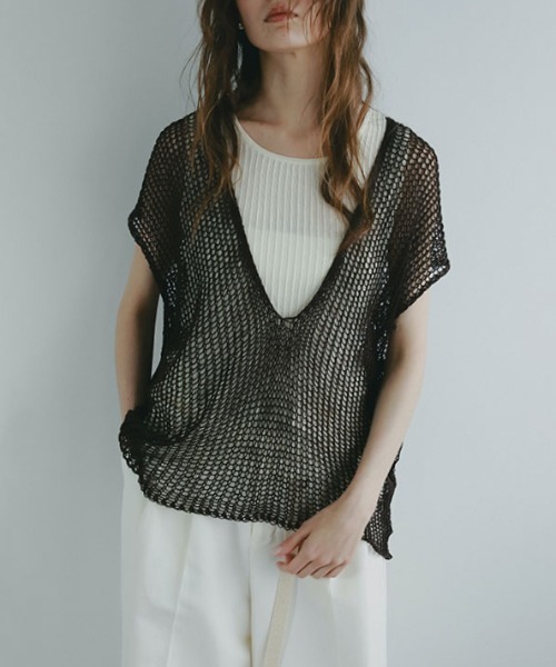 ETRE TOKYO ニット セーター フィッシュネットスリーブレス