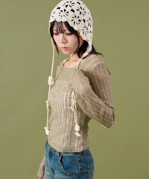 ニット 専用 春まで使える】エッフェル刺繍ボートネックニット(ニット・セーター