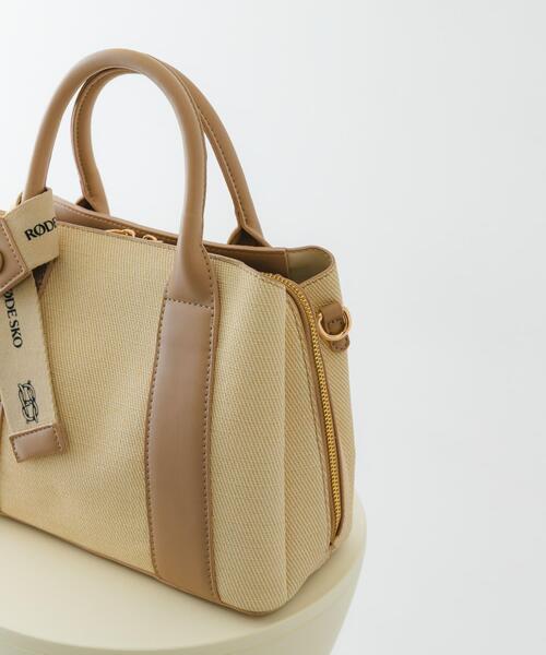 ハンドバッグ 「Mサイズ」ロゴリボン付2WAYハンドバッグの画像
