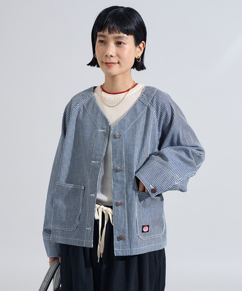 デニムジャケット gジャン RED KAP × FREAK'S STORE/レッドキャップ 別注 ノーカラーVネックジャケット/デニム ツイルジャケッ | FREAK'S STORE | 04