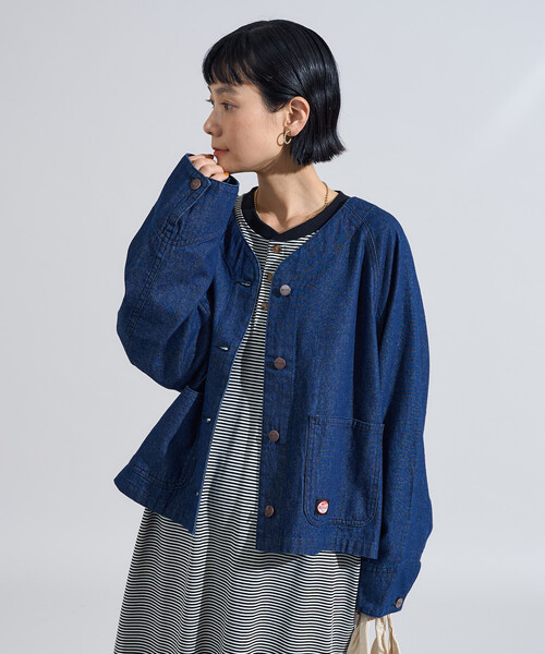 デニムジャケット gジャン RED KAP × FREAK'S STORE/レッドキャップ 別注 ノーカラーVネックジャケット/デニム ツイルジャケッ | FREAK'S STORE | 15