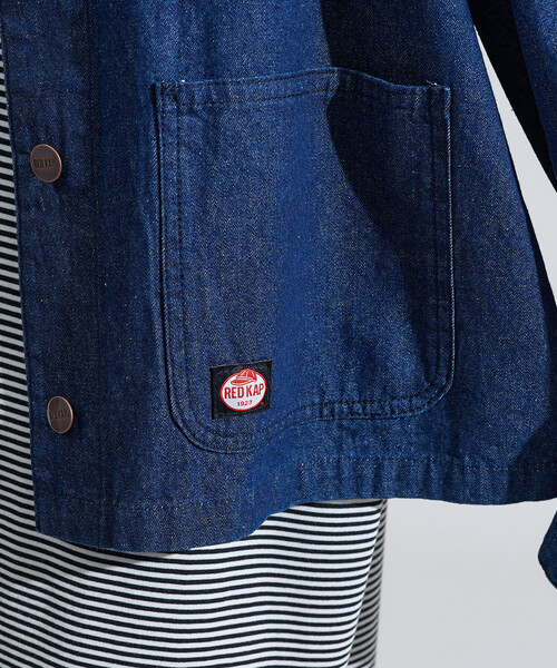 デニムジャケット gジャン RED KAP × FREAK'S STORE/レッドキャップ 別注 ノーカラーVネックジャケット/デニム ツイルジャケッ | FREAK'S STORE | 18