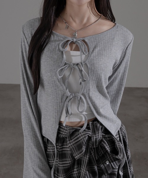 apres jour mignon（アプレジュールミニョン） tシャツ フロントリボン