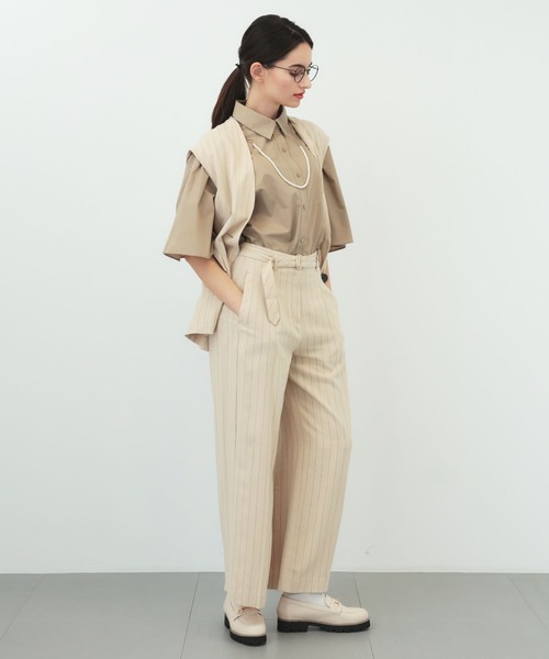 「saloon」 半袖シャツ FREE ベージュ レディース_画像8