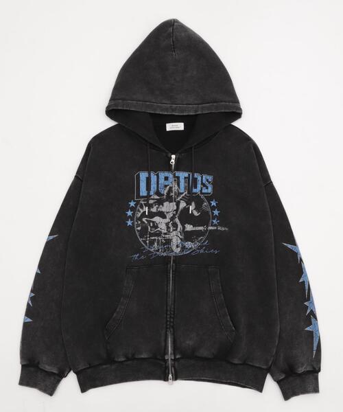 WEGO（ウィゴー） パーカー WEGO/パウダーブリーチグラフィックZIP