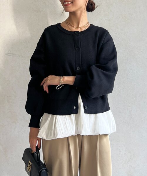 Chez toi カーディガン ペプラムインナーSETニットカーディガン
