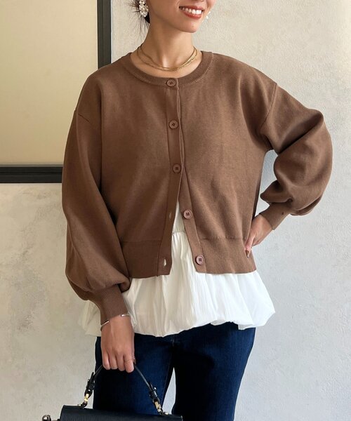 Chez toi カーディガン ペプラムインナーSETニットカーディガン
