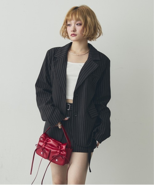 美品■NO ID. BLACK セットアップ ブラック×ストライプ ストライプクラシックセットアップ KR30342