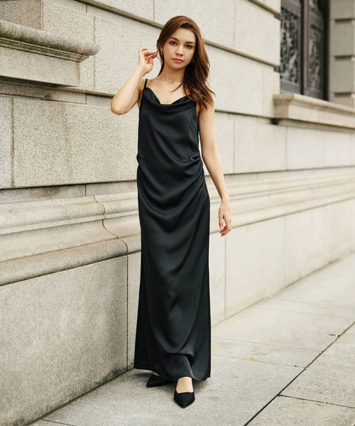 KINO THE KEI ワンピース カウルネック ドレープ キャミ ワンピース