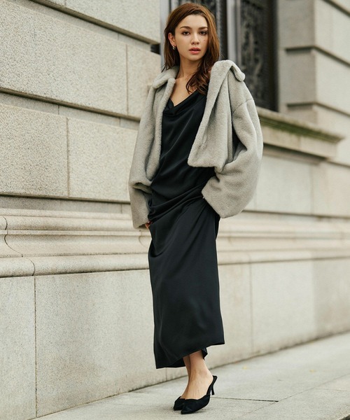 KINO THE KEI ワンピース カウルネック ドレープ キャミ ワンピース