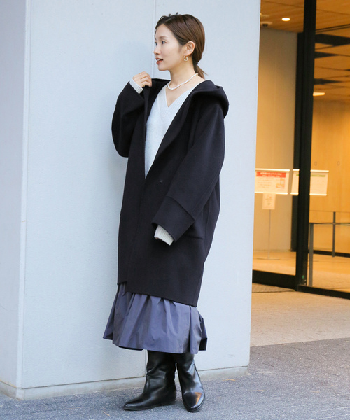 イエナ　ダブルモッサコート 38 グレー IENA（イエナ）の「ダブルモッサコート◇（その他アウター）」 - WEAR
