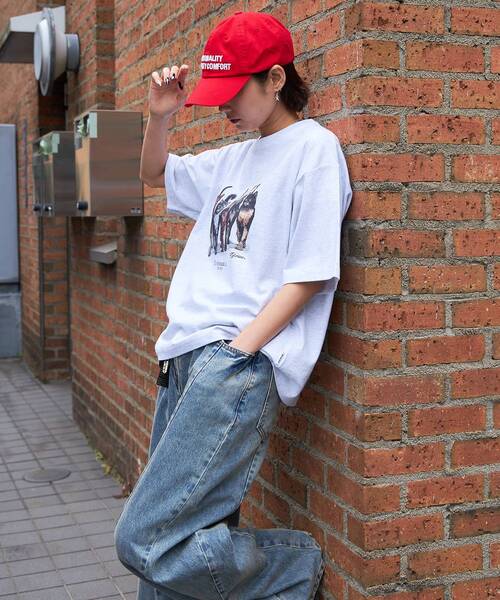 「FFEIN」 半袖Tシャツ MEDIUM アッシュグレー メンズ_画像3