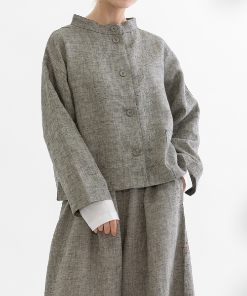 nop de nod（ノップドゥノッド） ブラウス シャツ リネンビエラ起毛