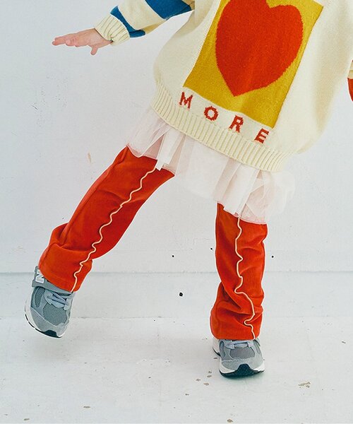 パンツ 「ジュニア対応」配色メロウストレッチニットコールパンツ キッズ 子供服 男の子 女の子 | p.premier | 04