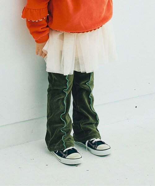 パンツ 「ジュニア対応」配色メロウストレッチニットコールパンツ キッズ 子供服 男の子 女の子 | p.premier | 02