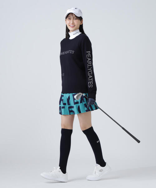 PEARLY GATES パーリーゲイツ カシミヤ100% ニット カーディガン PEARLY GATES（パーリーゲイツ） ニット セーター 12G部分ジャガード