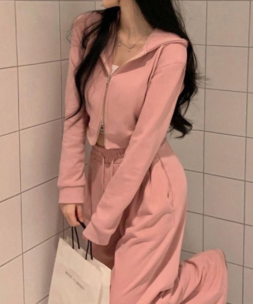 FAVORITO セットアップ ショートパーカーワイドパンツセットアップ