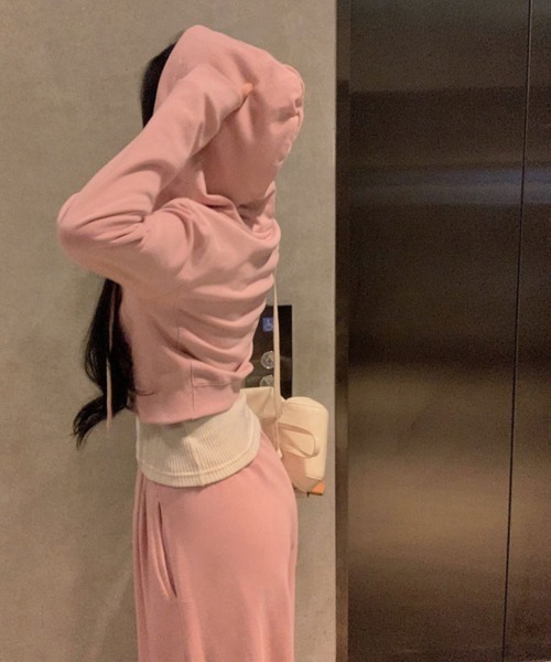 FAVORITO セットアップ ショートパーカーワイドパンツセットアップ