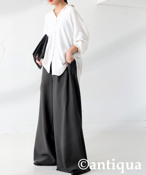 antiqua（アンティカ） ワイドパンツ パンツ 裏起毛 ジョーゼット