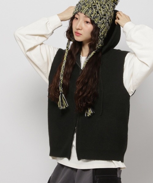 niko and…（ニコアンド） ニット セーター ZIPニットフーディベスト