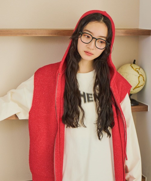 niko and…（ニコアンド） ニット セーター ZIPニットフーディベスト