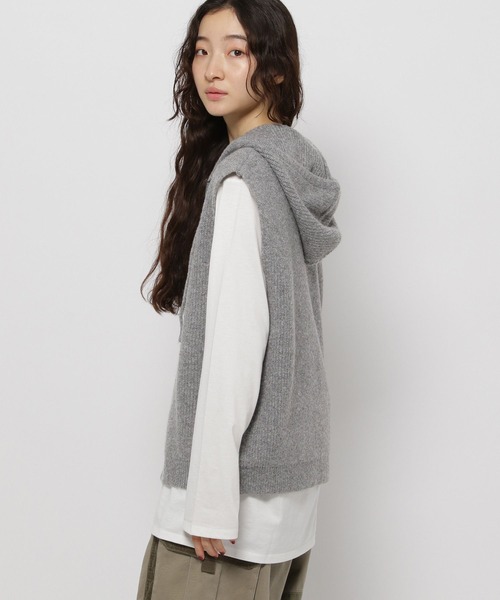 niko and…（ニコアンド） ニット セーター ZIPニットフーディベスト