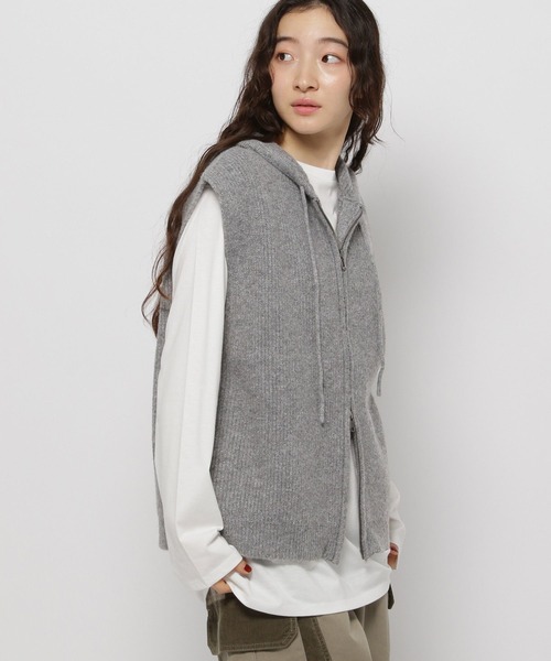 niko and…（ニコアンド） ニット セーター ZIPニットフーディベスト