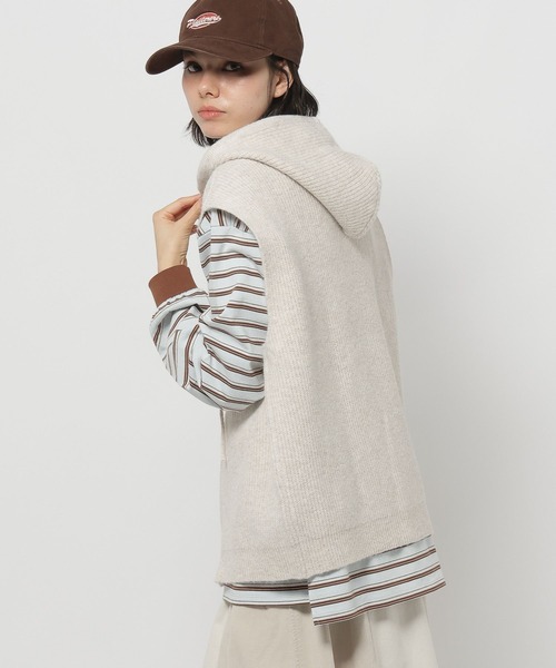 niko and…（ニコアンド） ニット セーター ZIPニットフーディベスト