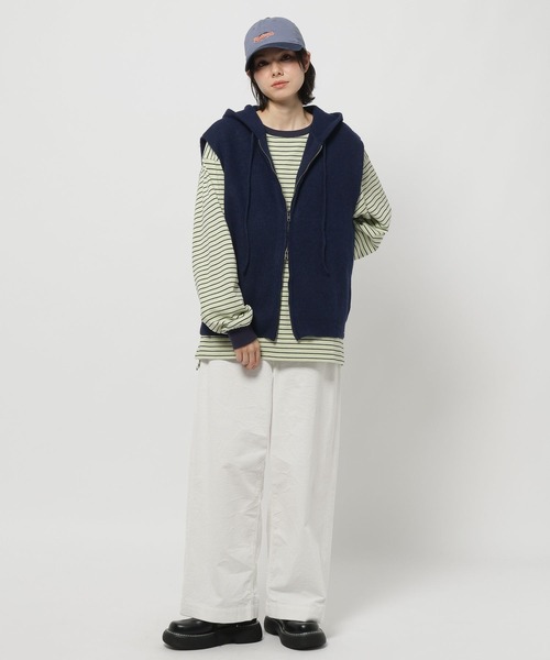 にこ niko and…（ニコアンド） ニット セーター ZIPニットフーディベスト