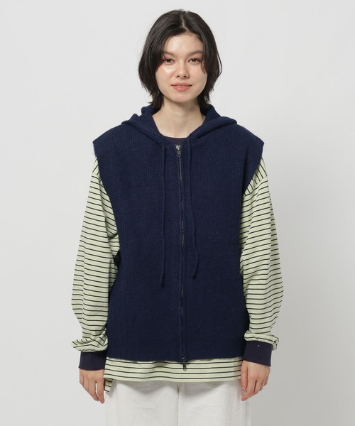 niko and…（ニコアンド） ニット セーター ZIPニットフーディベスト