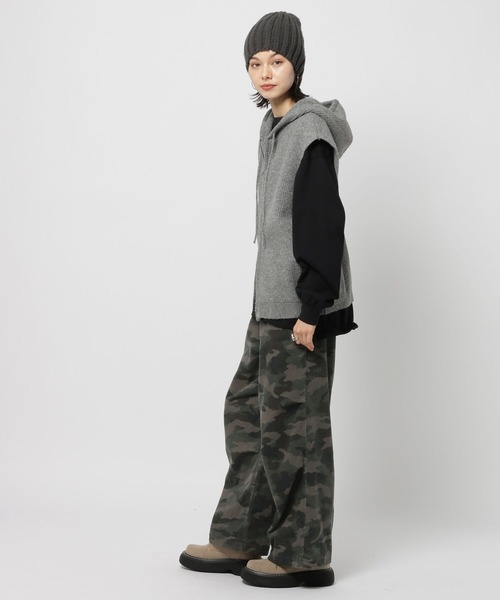 にこ niko and…（ニコアンド） ニット セーター ZIPニットフーディベスト