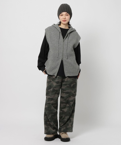 niko and…（ニコアンド） ニット セーター ZIPニットフーディベスト