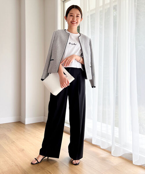 NOLLEY'S（ノーリーズ） ノーカラージャケット 36 グレー系その他