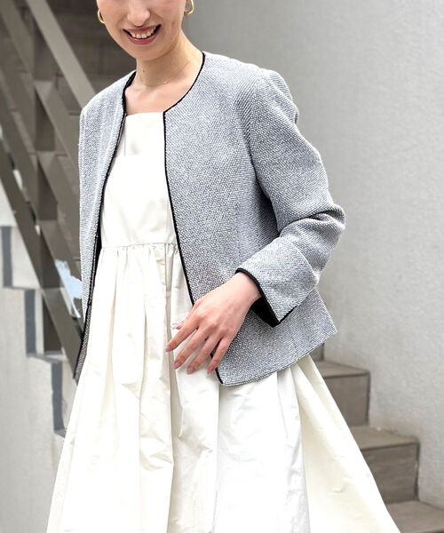 NOLLEY'S（ノーリーズ） ノーカラージャケット 36 グレー系その他