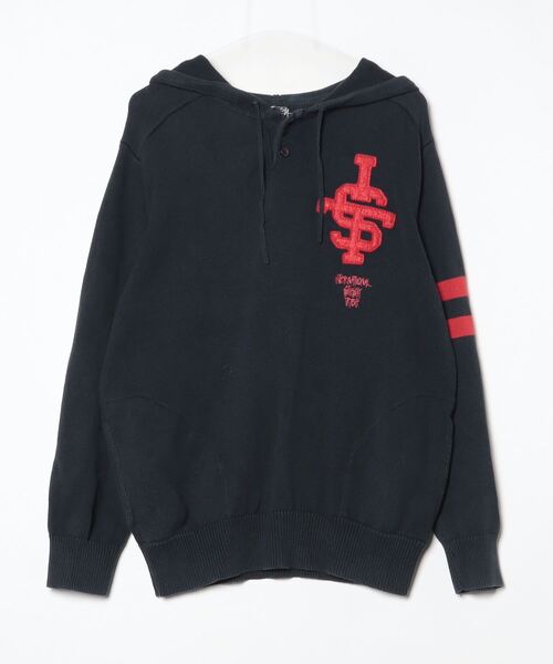 STUSSY（ステューシー） ワンポイント長袖ニット X-LARGE ネイビー