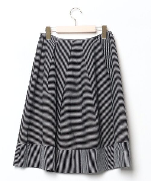 「M-premier BLACK」 ボーダー柄フレアスカート 38 ブラック レディース_画像2