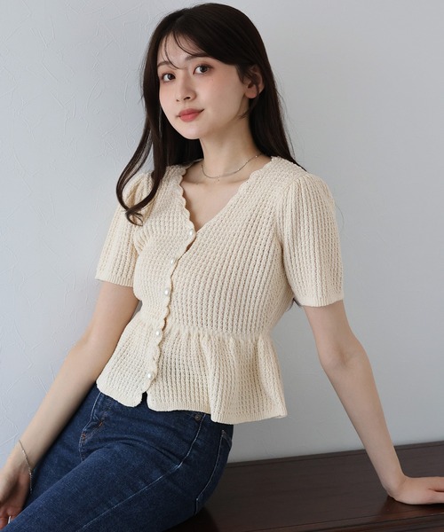 「BLUEEAST」 半袖ニット MEDIUM ブラック レディース_画像7