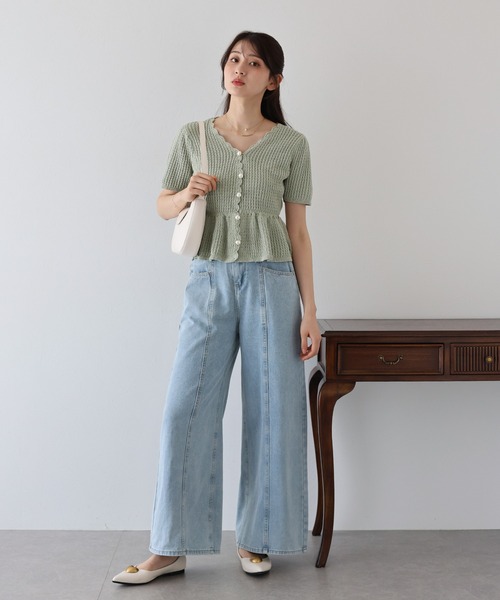 「BLUEEAST」 半袖ニット MEDIUM ブラック レディース_画像9