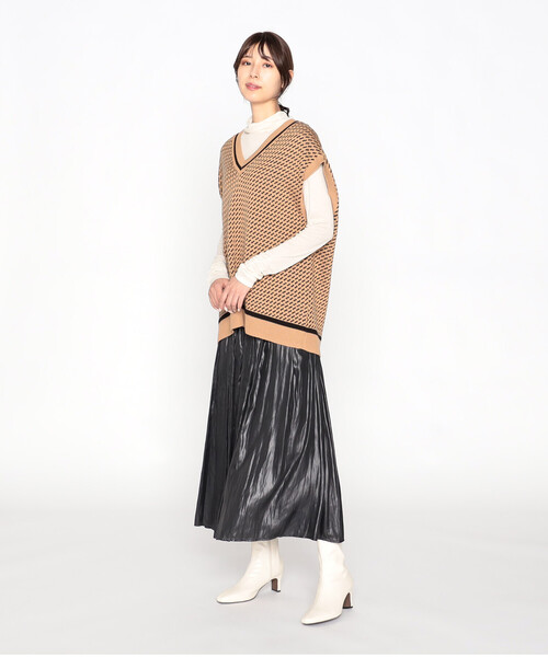 「COMME CA ISM」 フレアスカート MEDIUM キャメル レディース_画像5