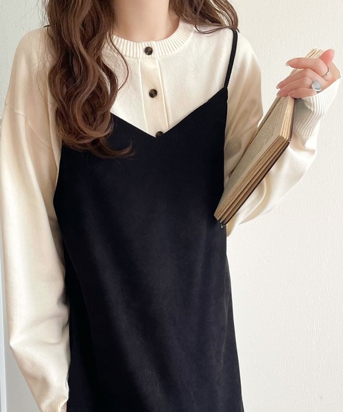 「Java」 長袖ニット X-LARGE グレイッシュベージュ レディース_画像4