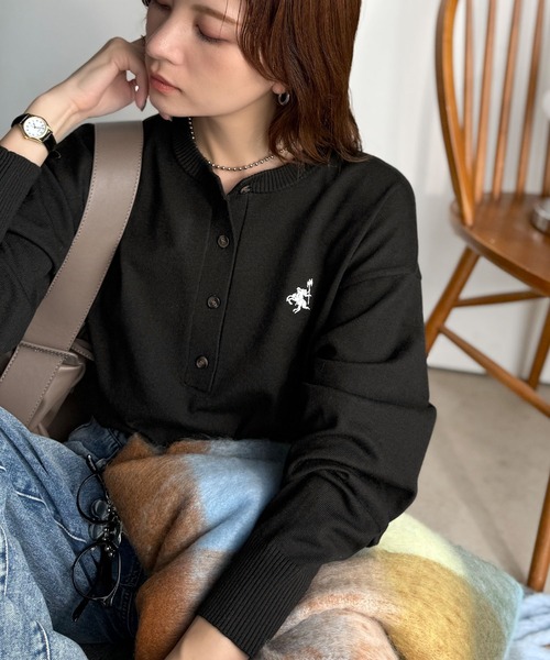 「Java」 長袖ニット X-LARGE グレイッシュベージュ レディース_画像9