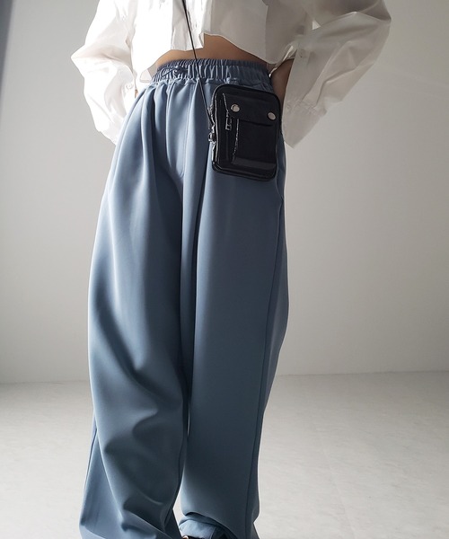 「me+em select」 イージーパンツ MEDIUM ブルー レディース_画像4