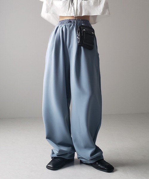 「me+em select」 イージーパンツ MEDIUM ブルー レディース_画像6