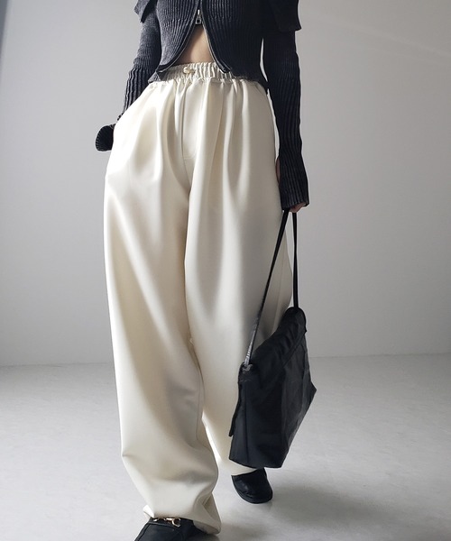 「me+em select」 イージーパンツ MEDIUM ブルー レディース_画像8